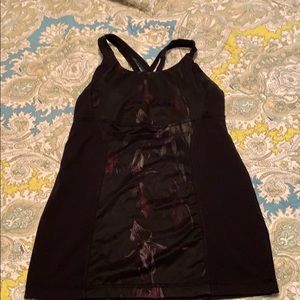 Lululemon black tank top with design on front